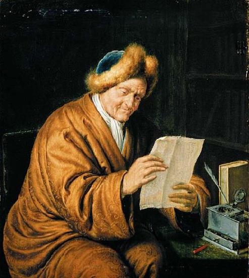 MIERIS, Willem van An Old Man Reading China oil painting art